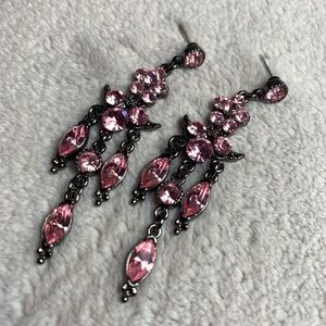 Pink Topaz Dangle Earrings